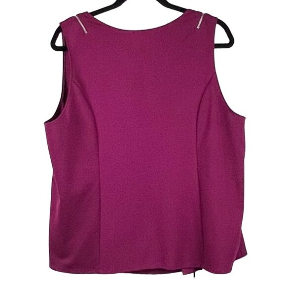 Lane Bryant Womens Size 18/20 Sleeveless V-Neck Cranberry Color Tank Top Zippers - Picture 4 of 14
